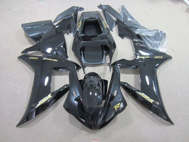 Negro Oro Calcomanías Carenado Moto Yamaha R1 02-03 Negro Oro Calcomanías Carenado Moto Yamaha R1 02-03