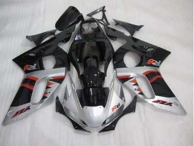 Negro Plata Inyección Kit Carenado Moto Yamaha R6 98-02