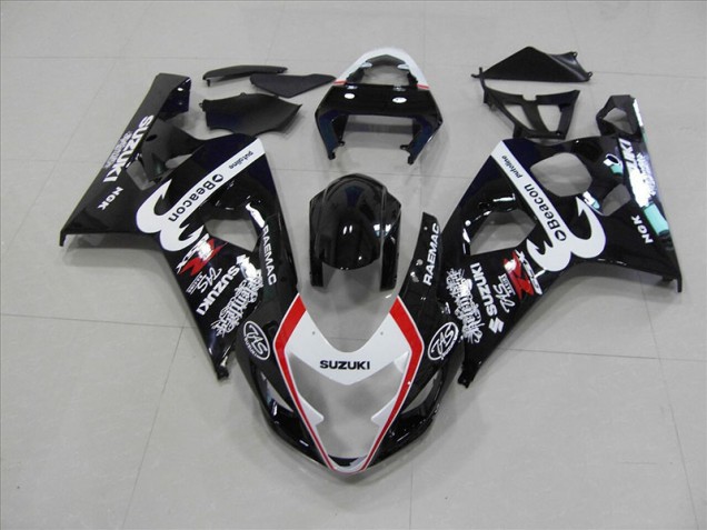 Negro Rojo Beacon Carenado Moto Suzuki GSXR 750 K4 04-05 Negro Rojo Beacon Carenado Moto Suzuki GSXR 750 K4 04-05