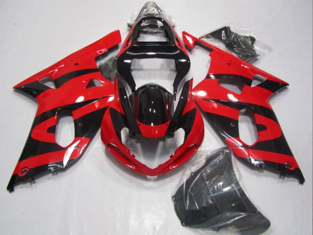 Negro Rojo Carenado Moto Suzuki GSXR 600 K1 K2 K3 01-03 Negro Rojo Carenado Moto Suzuki GSXR 600 K1 K2 K3 01-03