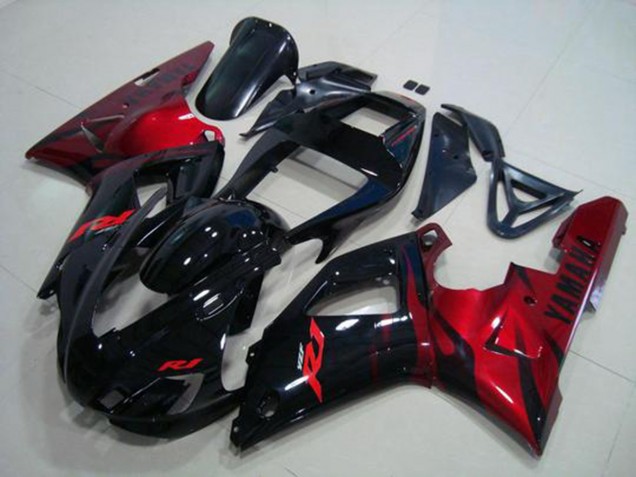 Negro Rojo Carenado Moto Yamaha R1 98-99 Negro Rojo Carenado Moto Yamaha R1 98-99