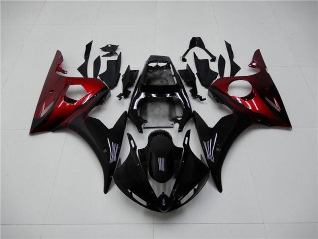 Negro Rojo Carenado Moto Yamaha R6 03-05 Negro Rojo Carenado Moto Yamaha R6 03-05