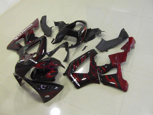 Negro Rojo Llama Carenado Moto Honda CBR 900 RR 929 00-01 Negro Rojo Llama Carenado Moto Honda CBR 900 RR 929 00-01