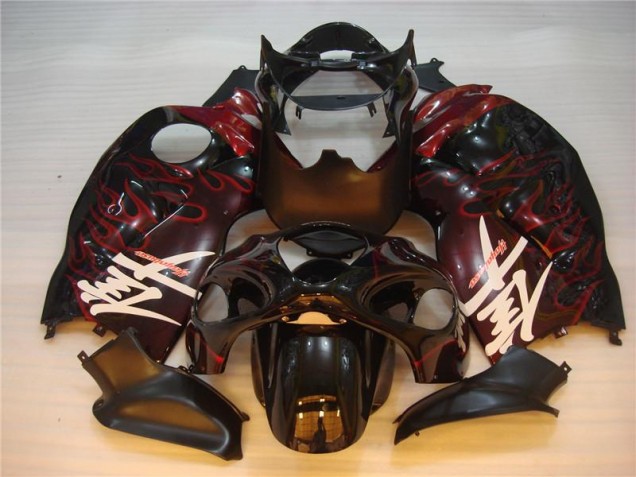 Negro Rojo Llama Carenado Moto Suzuki GSXR 1300 Hayabusa 96-07 Negro Rojo Llama Carenado Moto Suzuki GSXR 1300 Hayabusa 96-07