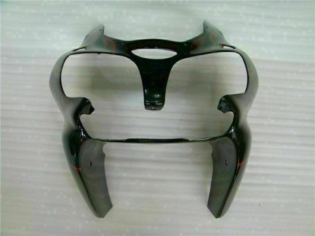 Negro Rojo Llama Kit Completo Carenado Moto Kawasaki ZX6R 00-02 Negro Rojo Llama Kit Completo Carenado Moto Kawasaki ZX6R 00-02