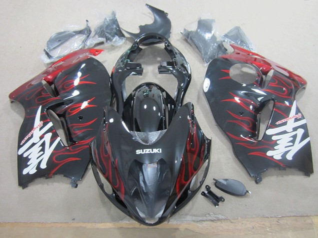 Negro Rojo Llama Plástica Moto Suzuki GSXR 1300 Hayabusa 96-07 Negro Rojo Llama Plástica Moto Suzuki GSXR 1300 Hayabusa 96-07