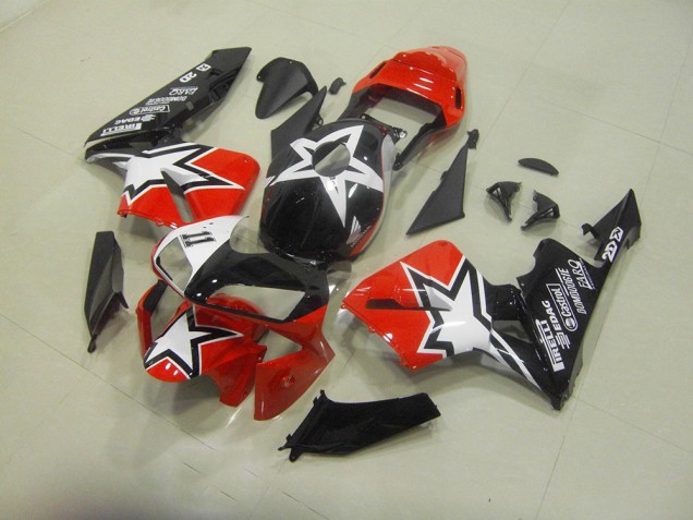 Negro Rojo Moto Plástico Honda CBR 600 RR 03-04 Negro Rojo Moto Plástico Honda CBR 600 RR 03-04