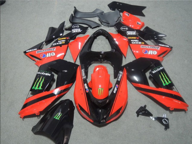 Negro Rojo Touch4 Monster Carenado Moto Kawasaki ZX10R 06-07 Negro Rojo Touch4 Monster Carenado Moto Kawasaki ZX10R 06-07
