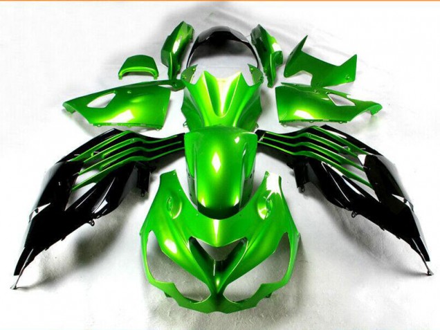 Negro Verde Kit Carenado Moto Kawasaki ZX14R ZZR 1400 12-21 Negro Verde Kit Carenado Moto Kawasaki ZX14R ZZR 1400 12-21
