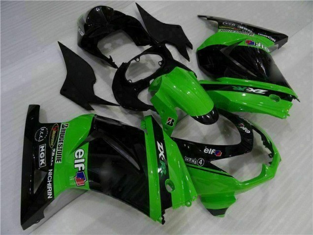 Negro Verde Plástico Moto Kawasaki EX250 08-12