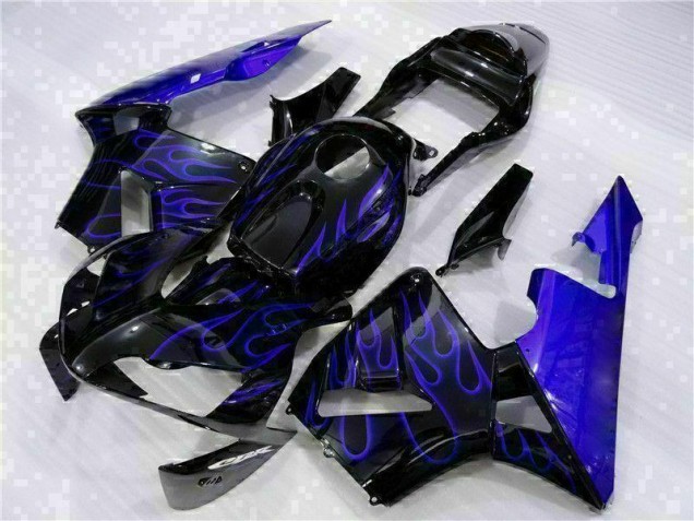 Negro con Azul Llama Carenado Moto Honda CBR 600 RR 03-04