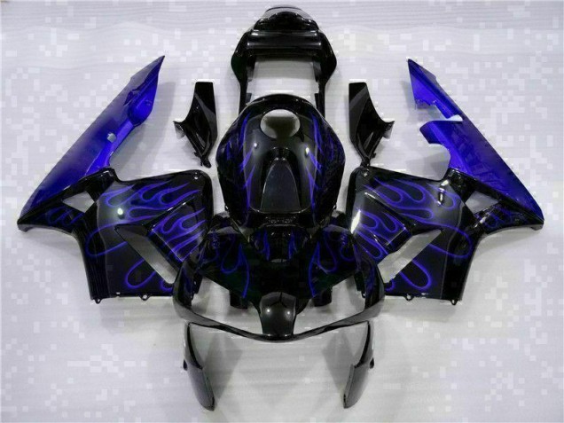 Negro con Azul Llama Carenado Moto Honda CBR 600 RR 03-04