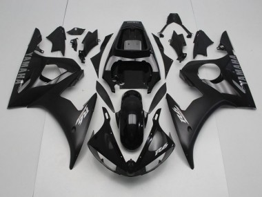 Negro con Plata Calcomanías Carenado Moto Yamaha R6 03-05