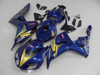 Oscuro Azul con Oro Raya Carenado Moto Honda CBR 1000 RR 06-07