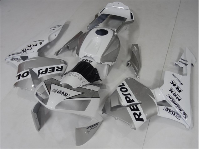 Plata Blanco Negro Repsol Carenados Moto Honda CBR 600 RR 03-04 Plata Blanco Negro Repsol Carenados Moto Honda CBR 600 RR 03-04