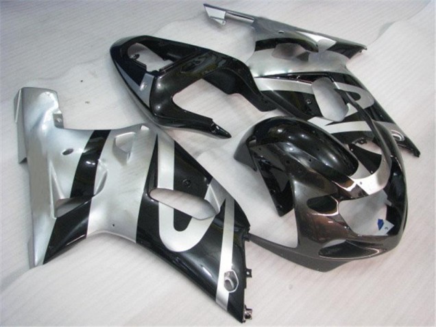 Plata Negro Kit Completo Carenado Moto Suzuki GSXR 600 / 750 K1 K2 K3 01-03 Plata Negro Kit Completo Carenado Moto Suzuki GSXR 600 / 750 K1 K2 K3 01-03