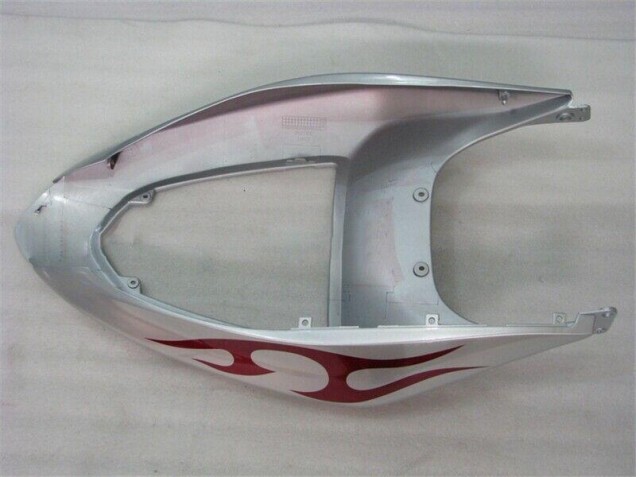 Plata Rojo Llamas Carenado Moto Kawasaki ZX6R 05-06