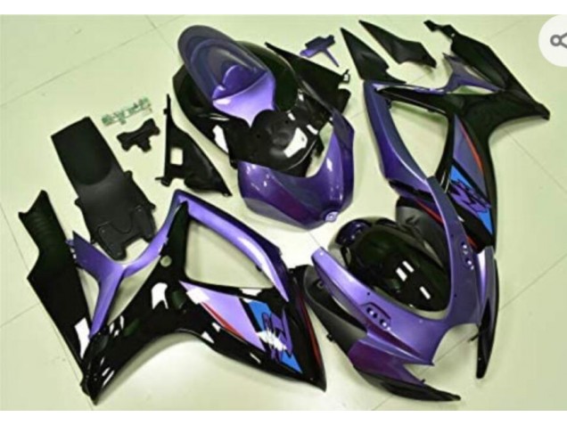 Púrpura Negro Carenado Moto Suzuki GSXR 600 / 750 K6 06-07 Púrpura Negro Carenado Moto Suzuki GSXR 600 / 750 K6 06-07