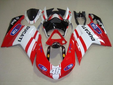 Rojo Blanco 46 Carenado Moto Ducati 848 1098 1198 07-14