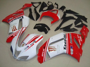 Rojo & Blanco Carenado Moto Kawasaki ZX6R 07-08