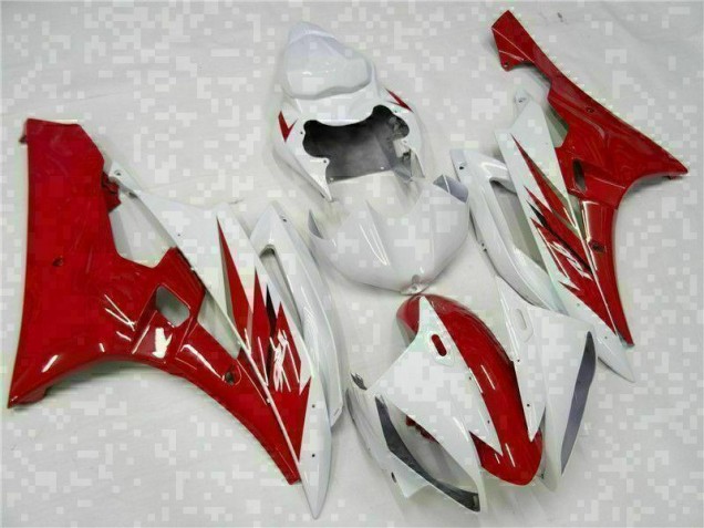 Rojo Blanco Kits Completo Carenado Moto ABS Yamaha R6 06-07