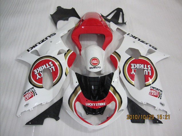 Rojo Blanco Lucky Strike Carenado Moto Suzuki GSXR 600 K1 K2 K3 01-03 Rojo Blanco Lucky Strike Carenado Moto Suzuki GSXR 600 K1 K2 K3 01-03