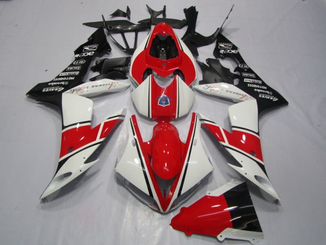 Rojo Blanco Negro Plástico Moto Yamaha R1 04-06