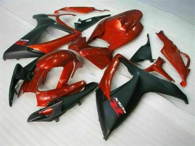 Rojo Negro Inyección Kit Carenado Moto Suzuki GSXR 600 / 750 K6 06-07