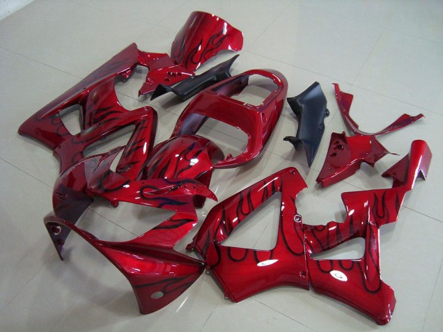 Rojo Negro Llama Carenado Moto Honda CBR 900 RR 929 00-01 Rojo Negro Llama Carenado Moto Honda CBR 900 RR 929 00-01
