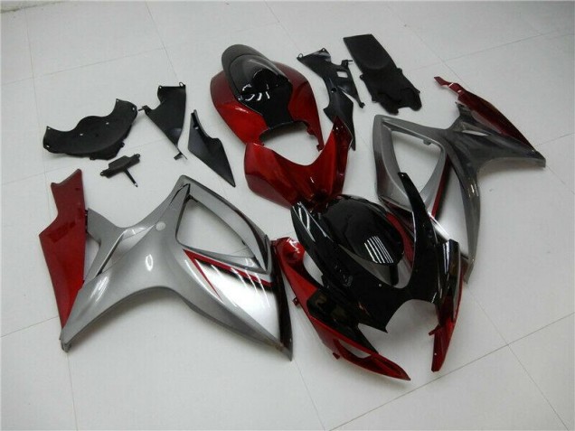 Rojo Plata Carenado Moto Suzuki GSXR 600 / 750 K6 06-07 Rojo Plata Carenado Moto Suzuki GSXR 600 / 750 K6 06-07