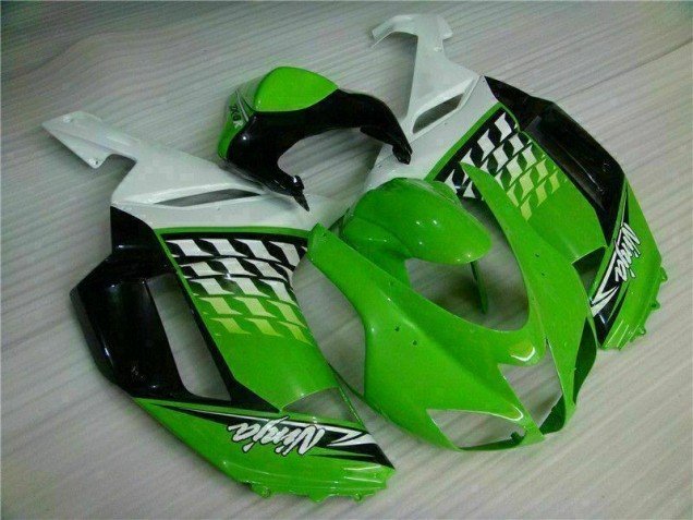 Verde Blanco Ninja Carenado Moto Kawasaki ZX6R 07-08 Verde Blanco Ninja Carenado Moto Kawasaki ZX6R 07-08