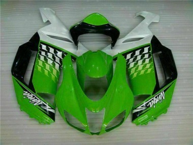 Verde Blanco Ninja Carenado Moto Kawasaki ZX6R 07-08