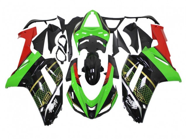 Verde Negro ABS Moto Plástico Kawasaki ZX6R 07-08 Verde Negro ABS Moto Plástico Kawasaki ZX6R 07-08