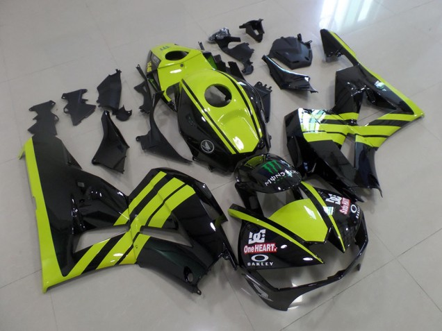 Verde Negro Carenado Moto Honda CBR 600 RR 13-21 Verde Negro Carenado Moto Honda CBR 600 RR 13-21