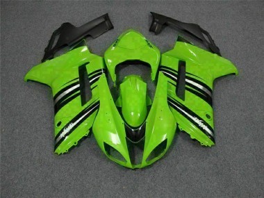 Verde Negro Carenado & Plástico Moto Kawasaki ZX6R 07-08