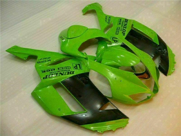 Verde Negro Dunlop Carenado Moto Kawasaki ZX6R 07-08 Verde Negro Dunlop Carenado Moto Kawasaki ZX6R 07-08