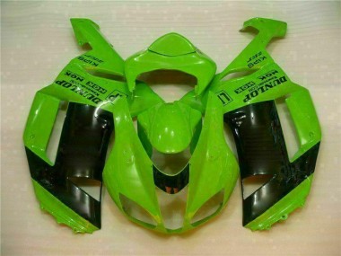 Verde Negro Dunlop Carenado Moto Kawasaki ZX6R 07-08