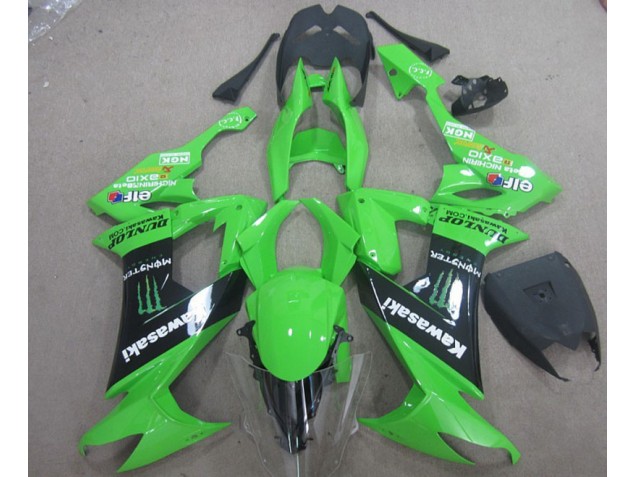 Verde Negro Monster Carenado Moto Kawasaki ZX10R 08-10 Verde Negro Monster Carenado Moto Kawasaki ZX10R 08-10