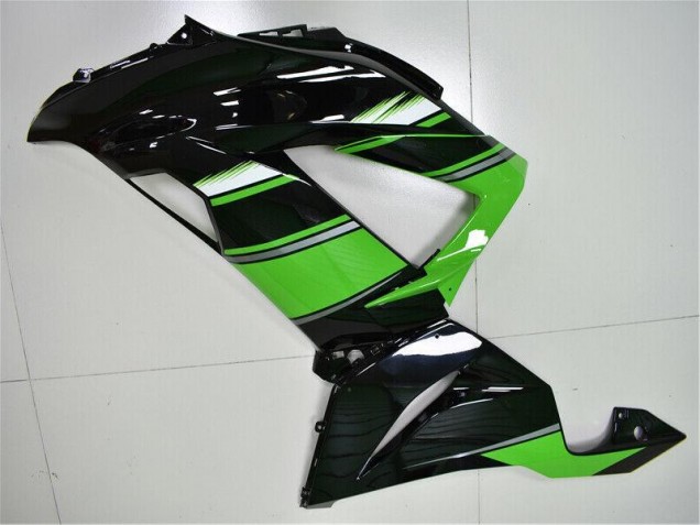 Verde Negro Plástica Moto Kawasaki ZX6R 13-18 Verde Negro Plástica Moto Kawasaki ZX6R 13-18