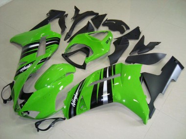 Verde & Plata Raya Carenado Moto Kawasaki ZX6R 07-08